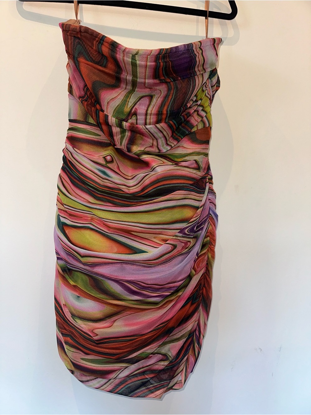 Elliatt NALA Orange and Pink Asymmetrical bandage Cocktail Dress